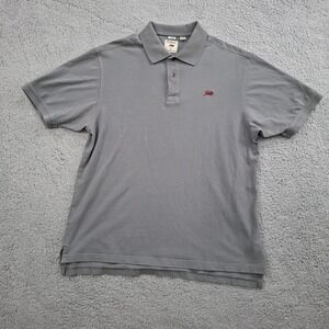 Perlis Crawfish Polo Shirt Mens Large Golf Short Sleeve Cotton Stretch Grey Peru